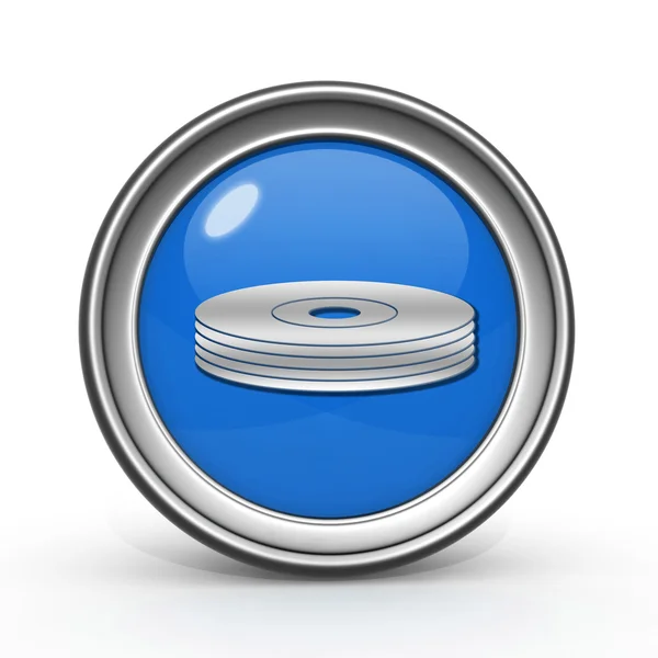 Kulatá ikona disku CD na bílém pozadí — Stock fotografie