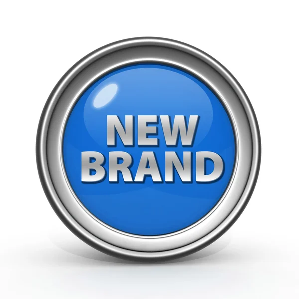 Круговая иконка нового бренда на белом фоне — стоковое фото