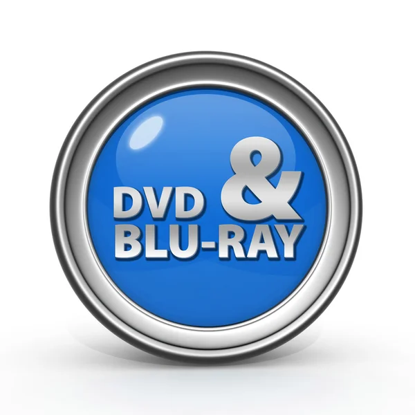 DVD en bluray circulaire pictogram op witte achtergrond — Stockfoto