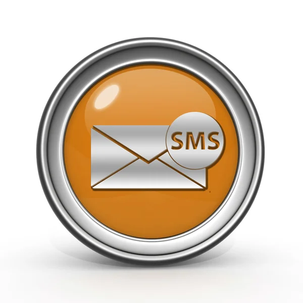 Sms circular icon on white background — Stock Photo, Image