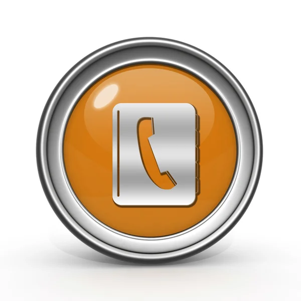 Phonebook circular icon on white background — Stock Photo, Image