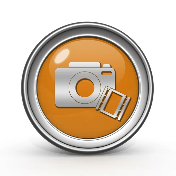 Camera circular icon on white background — Stock Photo, Image