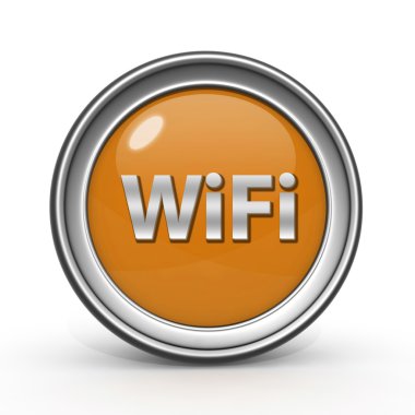 beyaz zemin üzerinde WiFi dairesel simgesi