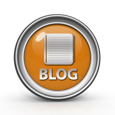 Beyaz arka plan üzerinde blog dairesel simgesi