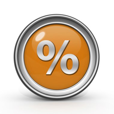 Beyaz arka plan üzerinde yüzde dairesel simgesi