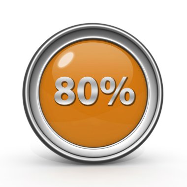 Beyaz arka plan üzerinde % 80'i dairesel simgesi