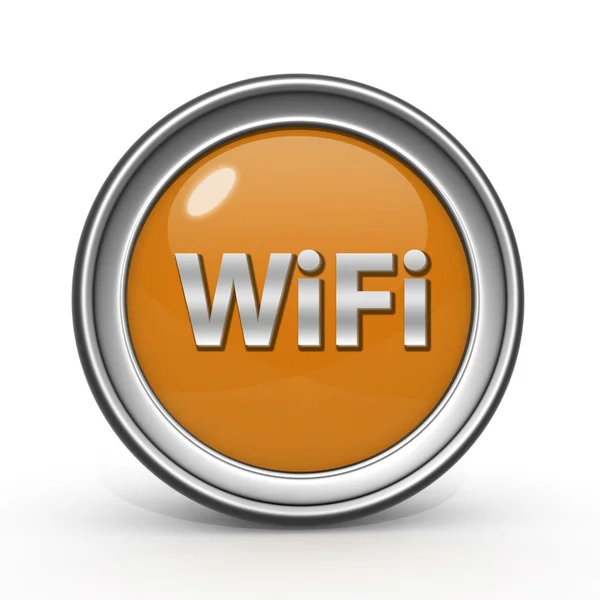 Icona circolare wifi su sfondo bianco — Foto Stock