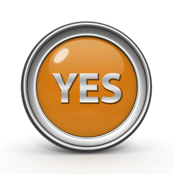 Yes circular icon on white background — Stock Photo, Image