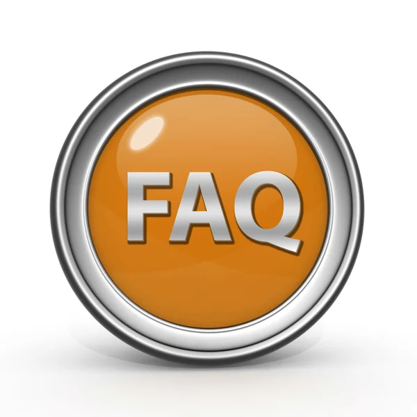 Faq circular icon on white background — Stock Photo, Image