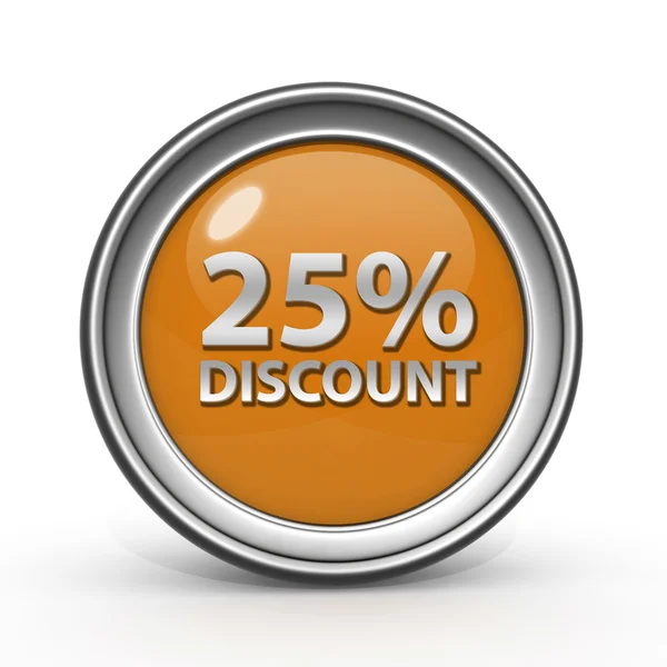 Discount 25 circular icon on white background — Stock Photo, Image