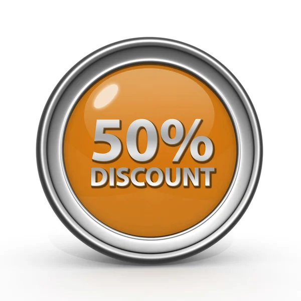 Discount 50 circular icon on white background — Stock Photo, Image