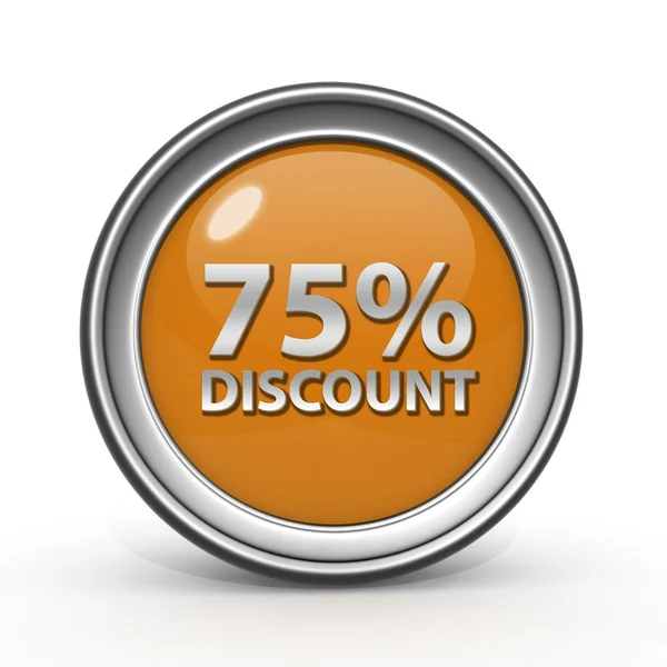 Discount 75 circular icon on white background — Stock Photo, Image