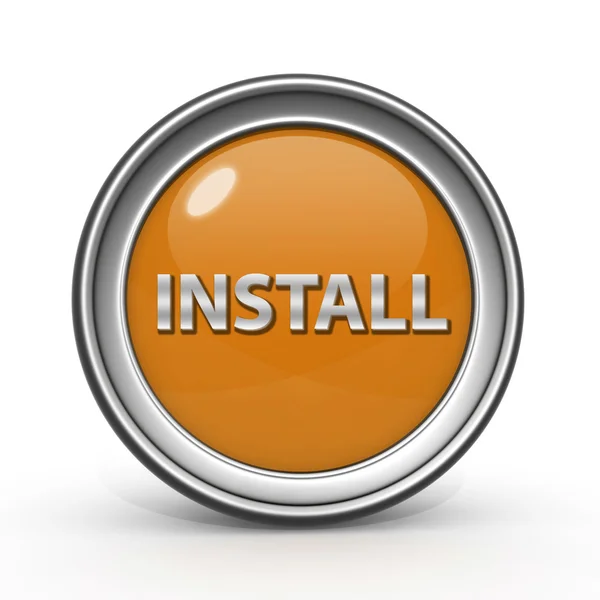 白い背景の上インストール円形アイコン — ストック写真