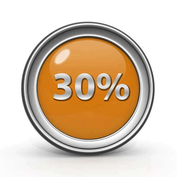 Icono circular del treinta por ciento sobre fondo blanco — Foto de Stock