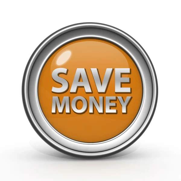 Sparen Sie Geld Kreissymbole auf weißem Hintergrund — Stockfoto