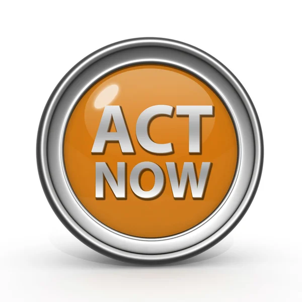 Act now circular icon on white background — Stock Photo, Image