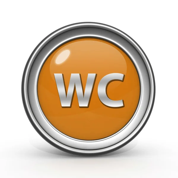Wc 在白色背景上的圆形图标 — 图库照片