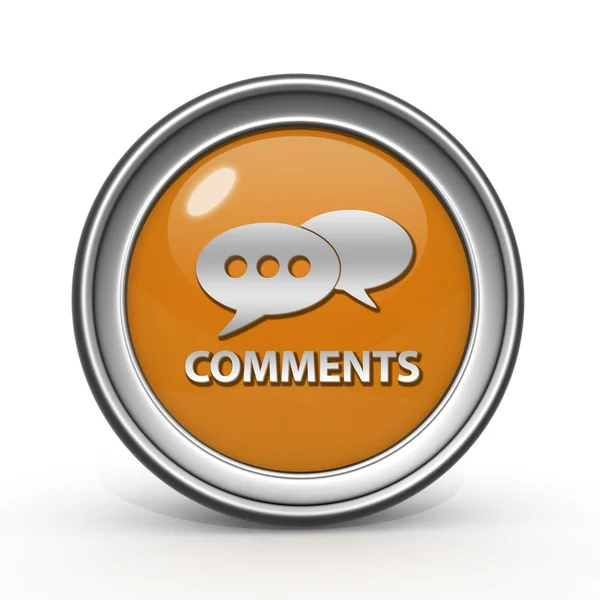 Comments now circular icon on white background — Stock Photo, Image