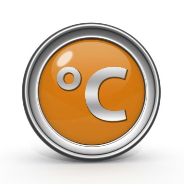 Beyaz arka plan üzerinde Celsius dairesel simgesi