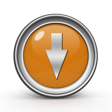 Beyaz arka plan üzerinde ok dairesel simgesi