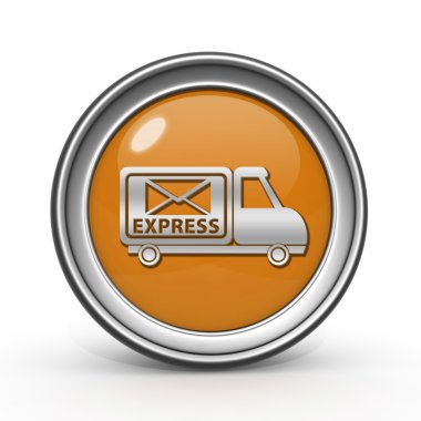 Beyaz arka plan üzerinde dairesel simgesini hızlı