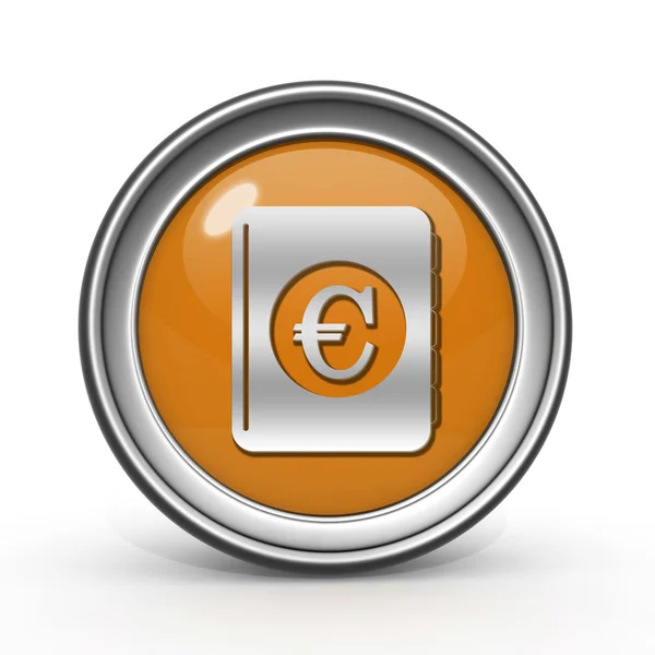 Euro-Geldbuch Kreissymbole auf weißem Hintergrund — Stockfoto
