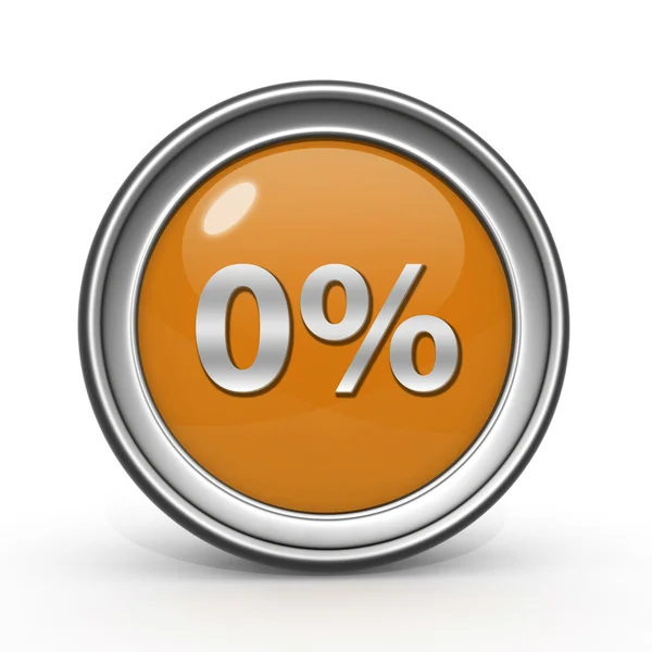 Zero percent circular icon on white background — Stock Photo, Image