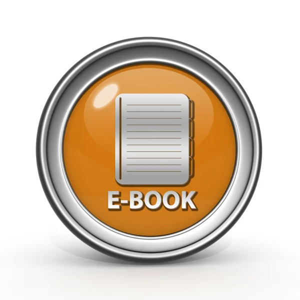 Ícone circular de e-book sobre fundo branco — Fotografia de Stock