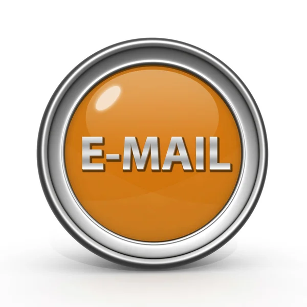 Ícone circular de e-mail no fundo branco — Fotografia de Stock