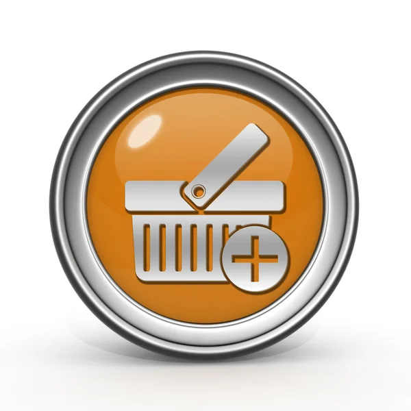 Add to basked circular icon on white background — Stock Photo, Image