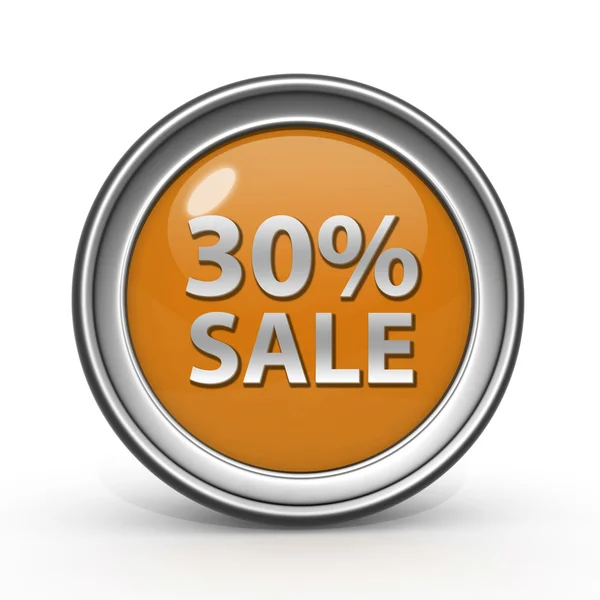 Sale thirty percent circular icon on white background — Stock Photo, Image