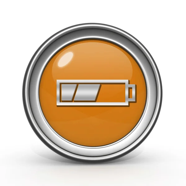 Icona circolare della batteria su sfondo bianco — Foto Stock