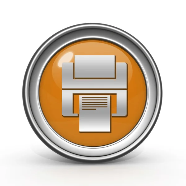 Imprimir ícone circular no fundo branco — Fotografia de Stock