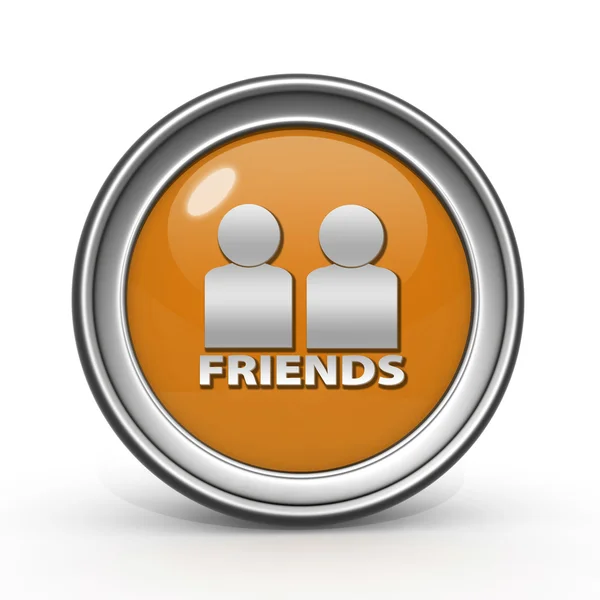 Amigos ícone circular no fundo branco — Fotografia de Stock