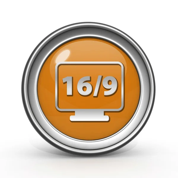 16 9 film kör alakú ikon fehér háttér — Stock Fotó