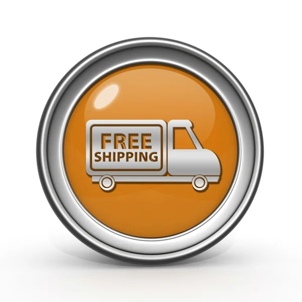 Free shipping circular icon on white background — Stock Photo, Image