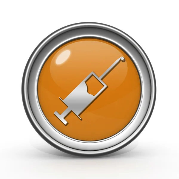 Icono circular de inyección sobre fondo blanco — Foto de Stock