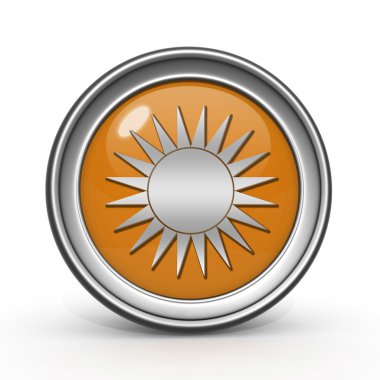 Beyaz arka plan üzerinde güneş dairesel simgesi