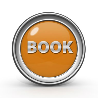 Beyaz arka plan üzerinde kitap dairesel simgesi
