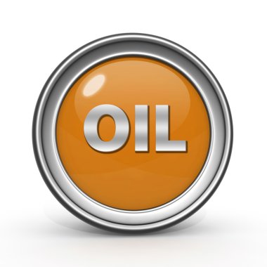 Beyaz arka plan üzerinde petrol dairesel simgesi