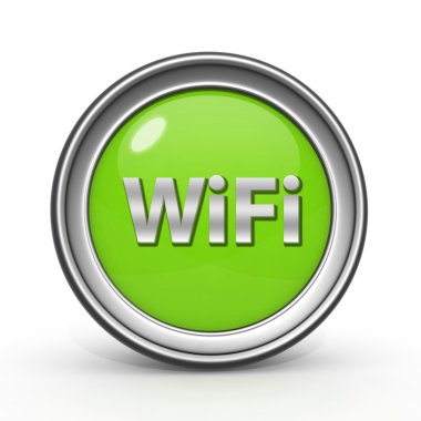 beyaz zemin üzerinde WiFi dairesel simgesi
