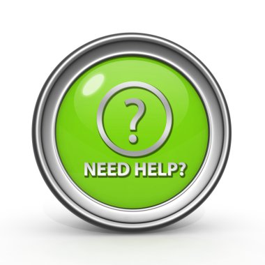 beyaz zemin üzerinde dairesel simgesi yardım