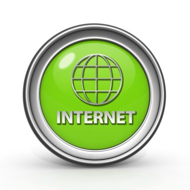 Beyaz arka plan üzerinde inernet dairesel simgesi