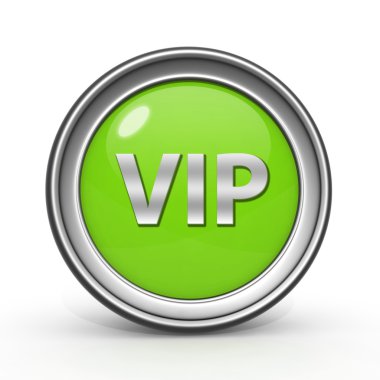 VIP dairesel simgesi beyaz arka plan üzerinde
