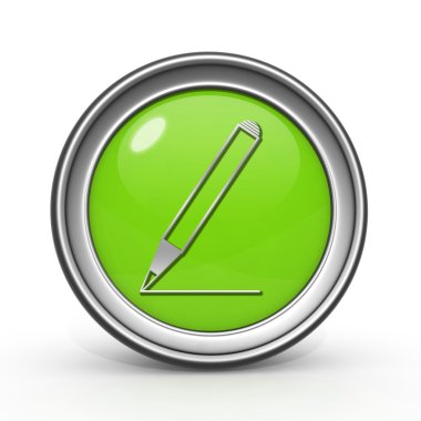 Beyaz zemin üzerine kalem dairesel simgesi