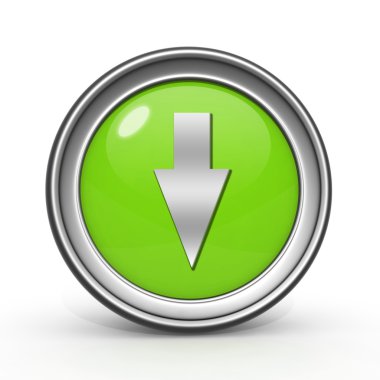 Beyaz arka plan üzerinde ok dairesel simgesi