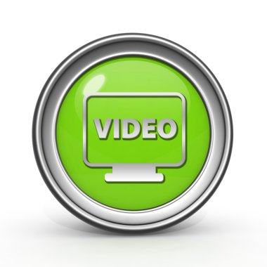 beyaz zemin üzerinde video dairesel simgesi