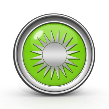 Beyaz arka plan üzerinde güneş dairesel simgesi