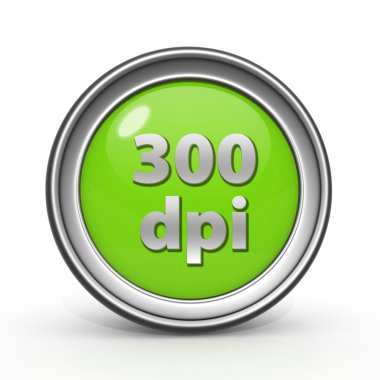Beyaz arka plan üzerinde 300 dpi dairesel simgesi