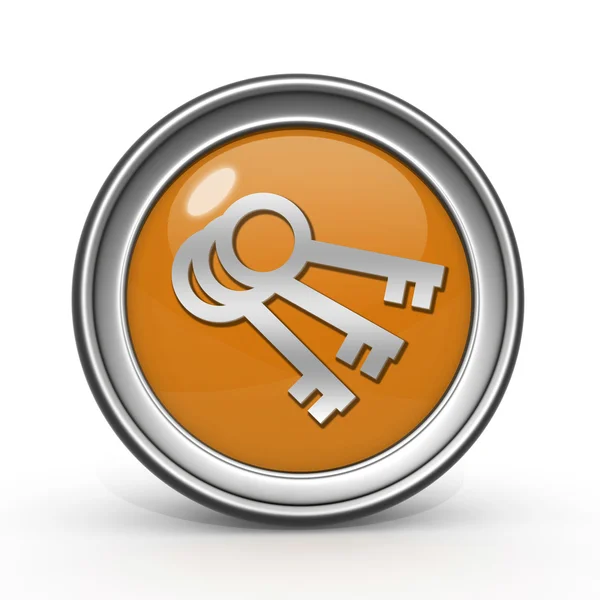 Schlüssel kreisförmiges Symbol auf weißem Hintergrund — Stockfoto